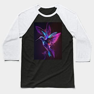 Neon Humming Bird art Baseball T-Shirt